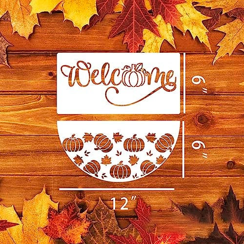 SUNVERSE Fall Stencils Thanksgiving Stencils Autumn Hello Pumpkin Happy Harvest Stencil Templates for Painting on Wood Wall Door Mats Fabric - Image 2