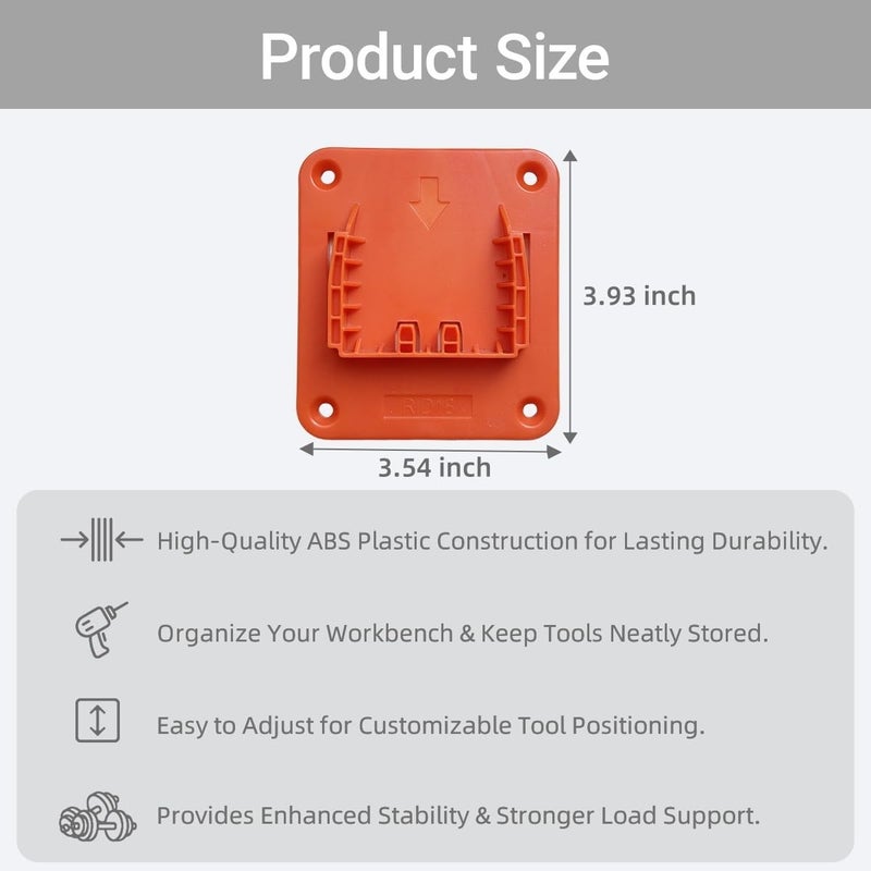 KETTKEL 8 Packs Tool Holder Drill Mount Compatible for Ridgid 18V Li-ion Tools Drill Hanger Wall Mount Tool Organizer with 32 Screws - Image 2