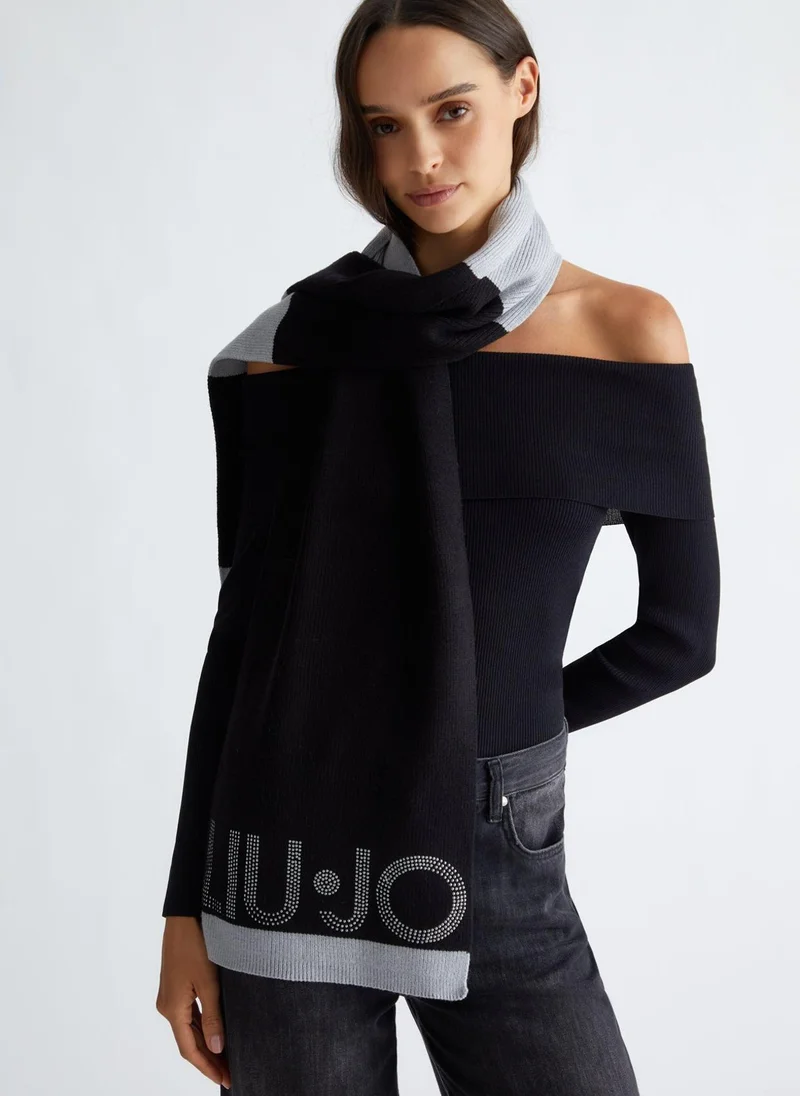 Liu Jo Colour-block scarf with logo