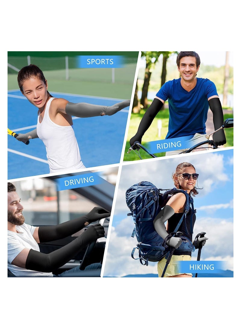 كابتن تيك 2 Pairs UV Long Sun Gloves Women's Sunblock Protection Driving Gloves Non Slip Full Finger Arm Sun Protective Touchscreen UPF 50+ for Outdoor Sports Cycling - Image 5