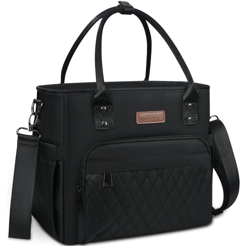 MIYCOO Lunch Bag Lunch Box Women - Leakproof Insulated Lunch Cooler Bag for Men Women - Large Lunch Tote Bags Adults, Black - Image 1