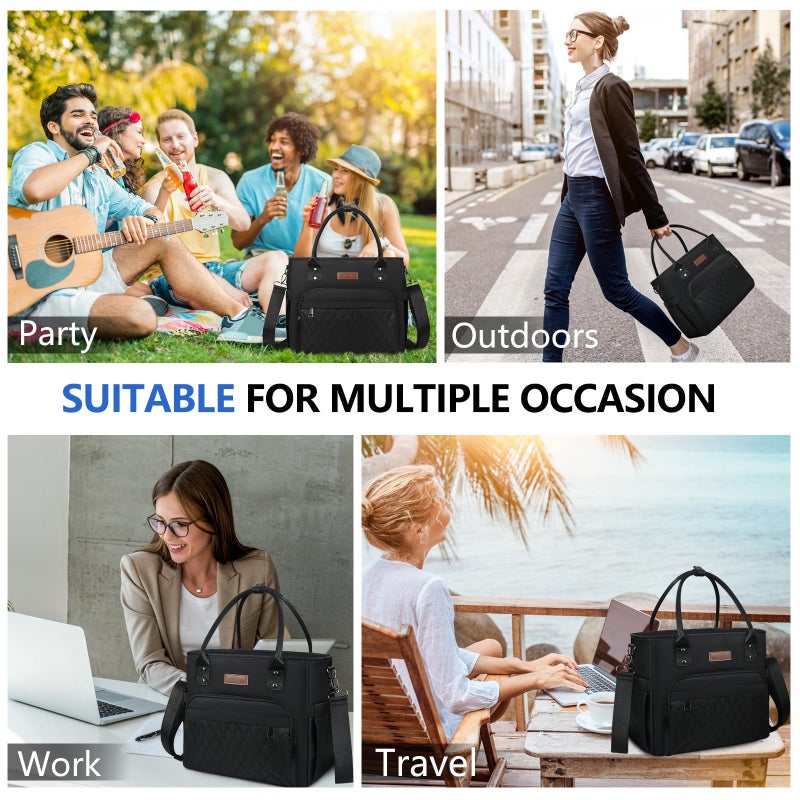 MIYCOO Lunch Bag Lunch Box Women - Leakproof Insulated Lunch Cooler Bag for Men Women - Large Lunch Tote Bags Adults, Black - Image 4