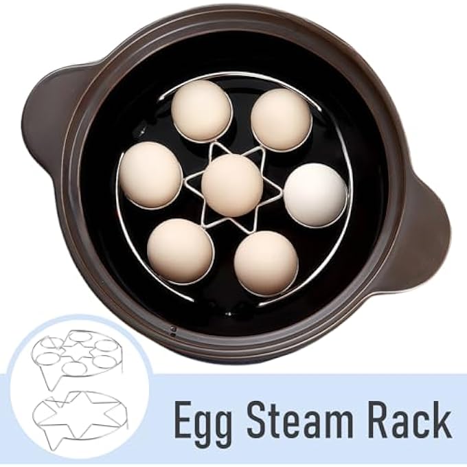 nalaina 2 Pcs Stainless Steel Egg Steam Rack Round Steamer Rack  Stackable Heat Resistant Multipurpose For Canning Instant Pot Pressure Cooker Air Fryer 22175X45Cm Silver - Image 3
