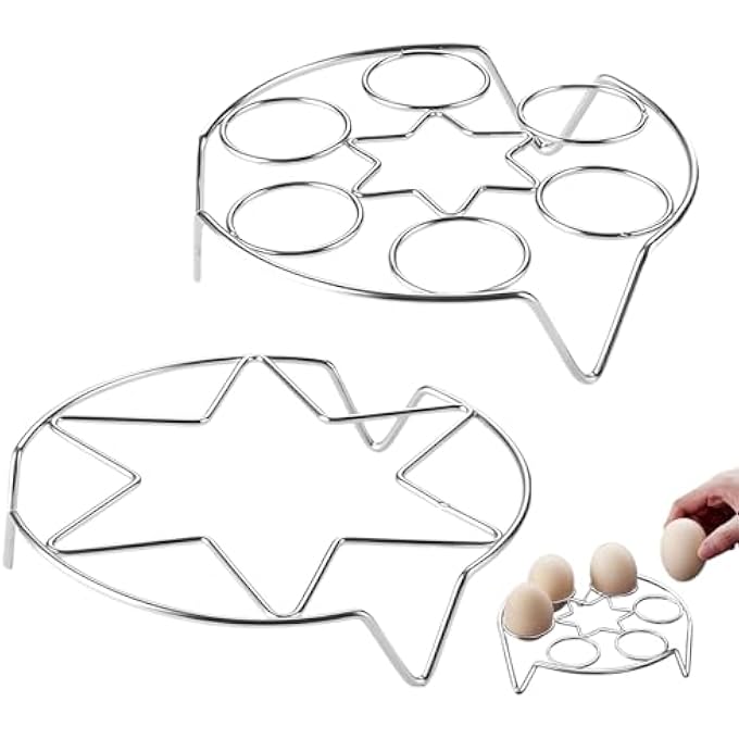 nalaina 2 Pcs Stainless Steel Egg Steam Rack Round Steamer Rack  Stackable Heat Resistant Multipurpose For Canning Instant Pot Pressure Cooker Air Fryer 22175X45Cm Silver - Image 2