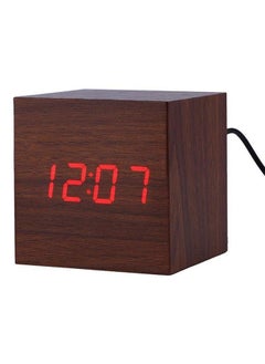OUTAD Digital LED Alarm Clock Brown  - Image 2