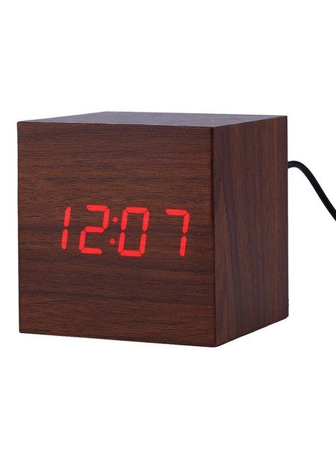 OUTAD Digital LED Alarm Clock Brown  - Image 2