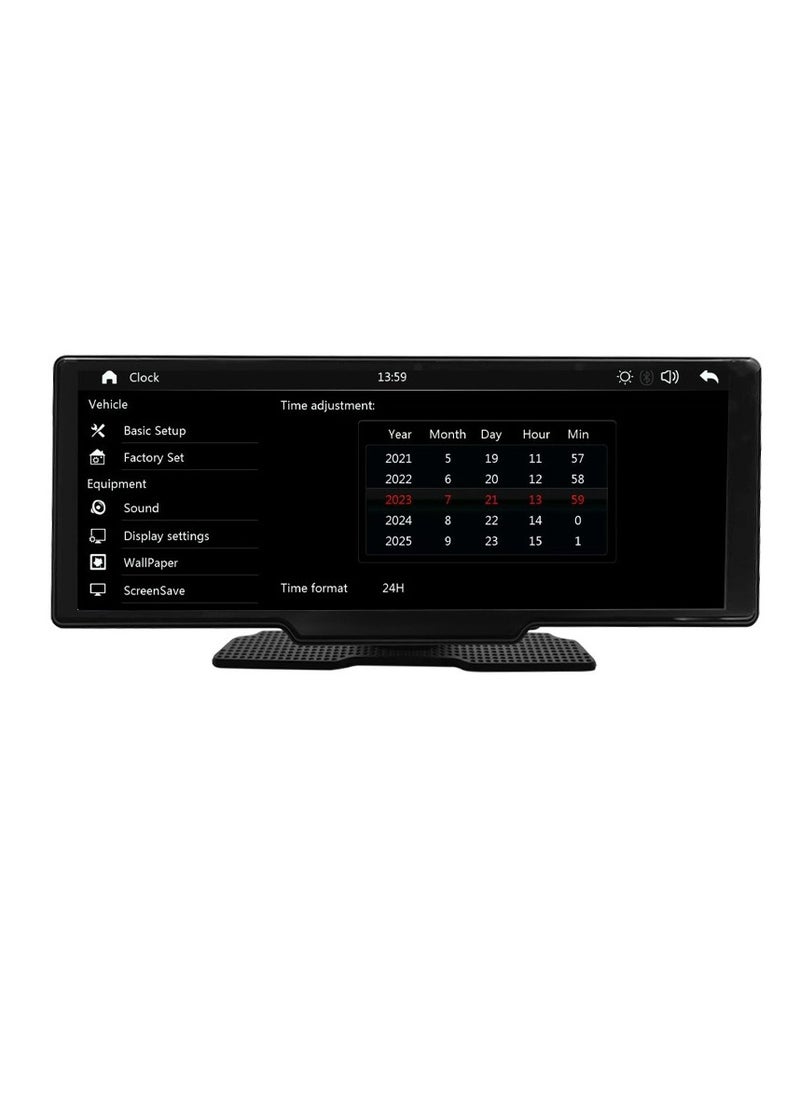 AROAQ - Wireless Carplay Screen, 10.26 Inch High Definition Driving Recorder, Portable Car Stereo With HD Dash Cam, Wireless Carplay And Android Auto GPS Navigation With Backup Camera - Image 1