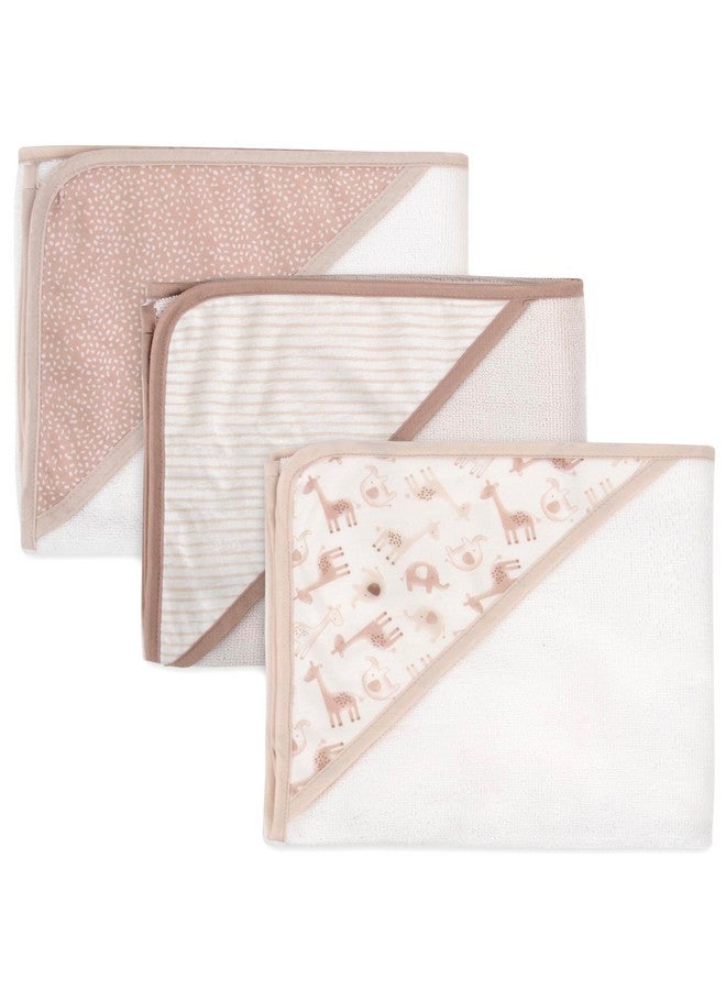 Jessica Simpson 6 Piece Printed Hooded Bath Towel and Washcloth Set for Infant, Newborns and Toddlers 3 - 24 Months for Bath Time, Showers, Lounge, Beach and Pool (6 Piece Zoo Animals Print) - Image 3