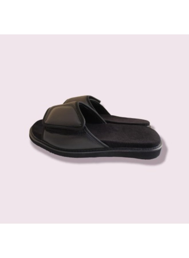 Max Comfort Medical slippers for men and women with diabetes and swollen feet, comfortable open-toe adjustable orthopedic shoes, therapeutic slippers to reduce pressure on the feet, suitable for home and daily use, black, Max Comfort - Image 3