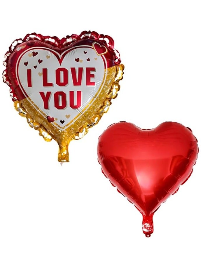 9 Pieces Red Heart Shaped Balloons Set | I Love You Balloon Set | Romantic Decorations | Birthday Balloons Decoration Red Heart Balloons For Romantic Night Decor - Image 3