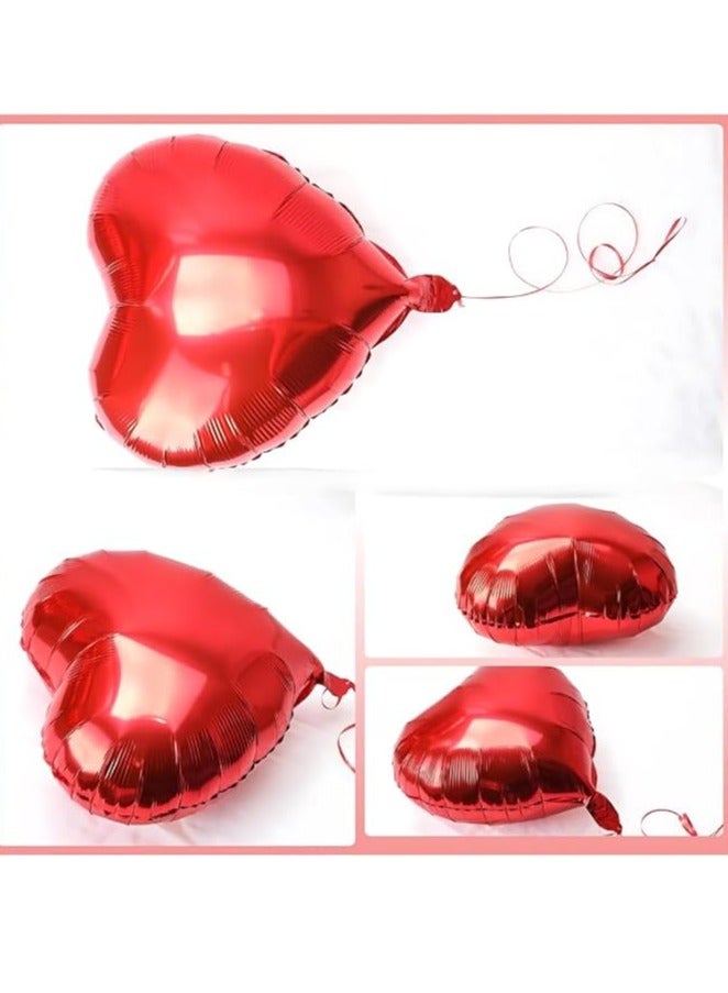 9 Pieces Red Heart Shaped Balloons Set | I Love You Balloon Set | Romantic Decorations | Birthday Balloons Decoration Red Heart Balloons For Romantic Night Decor - Image 4