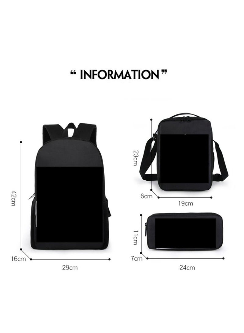Godzilla Children's leisure load reducing large capacity printed backpack for elementary school students, 3-piece set - Image 2