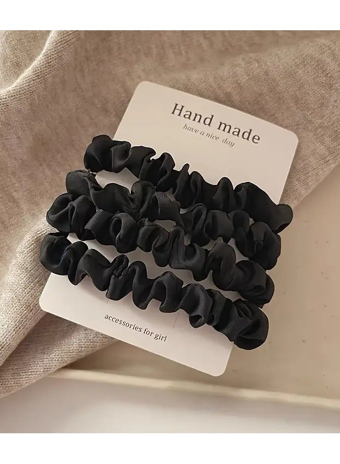 يوكانبي مجموعة من 4 قطع من ربطات الشعر المصنوعة يدويًا من القماش للنساء - ربطات شعر مرنة بسيطة وأنيقة، بلون واحد ومرونة عالية ومتينة، إكسسوارات شعر أنيقة لذيل الحصان والكعكة - Image 1