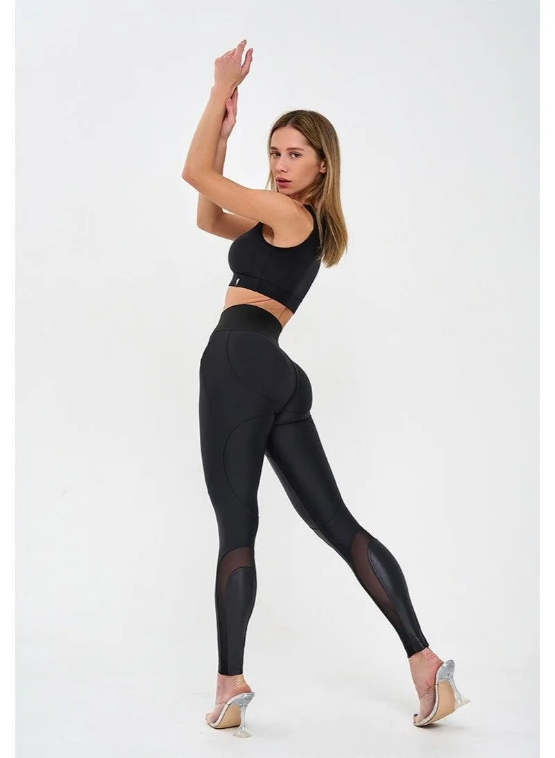 Bona Fide Dejavu Black Dejavu High Waist Tummy Control Gym Leggings for Women for Women | Best Price UAE