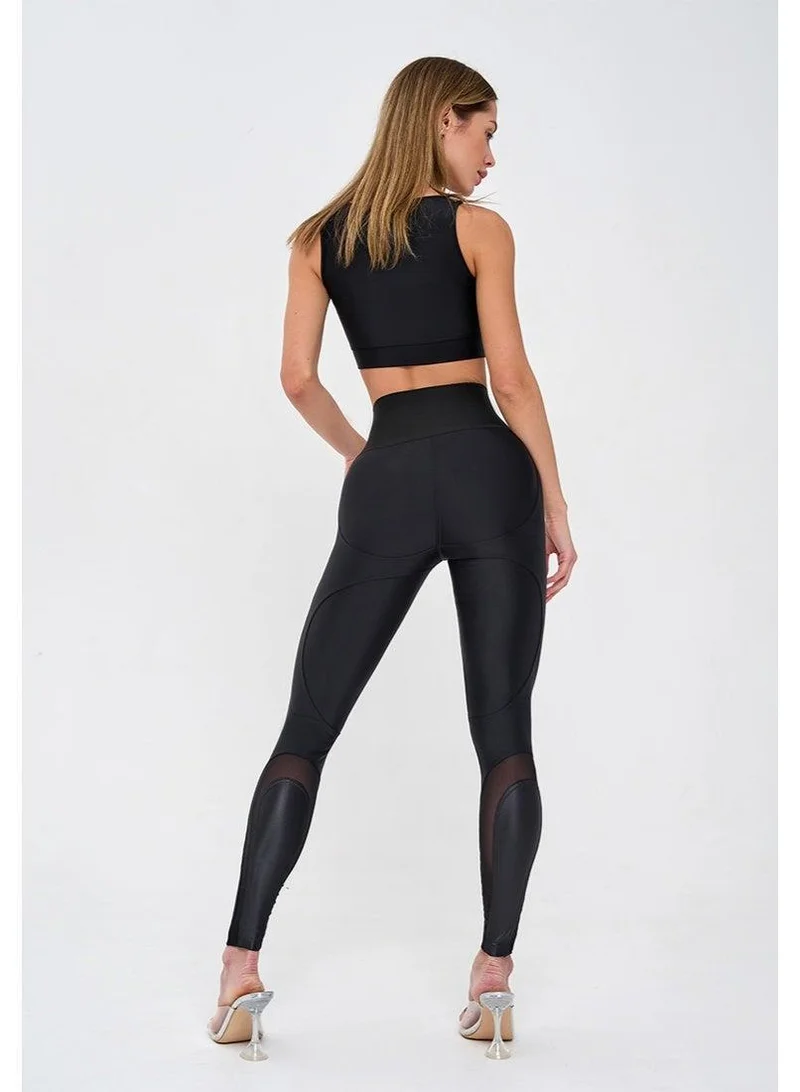 Bona Fide Dejavu Black Dejavu High Waist Tummy Control Gym Leggings for Women for Women | Best Price UAE