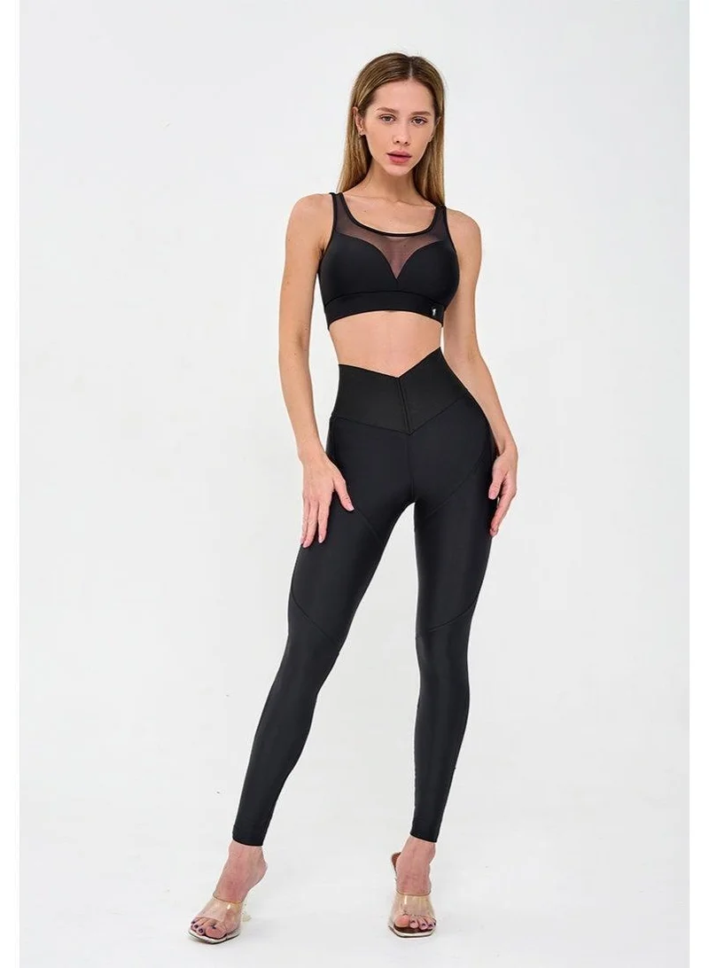Bona Fide Dejavu Black Dejavu High Waist Tummy Control Gym Leggings for Women for Women | Best Price UAE