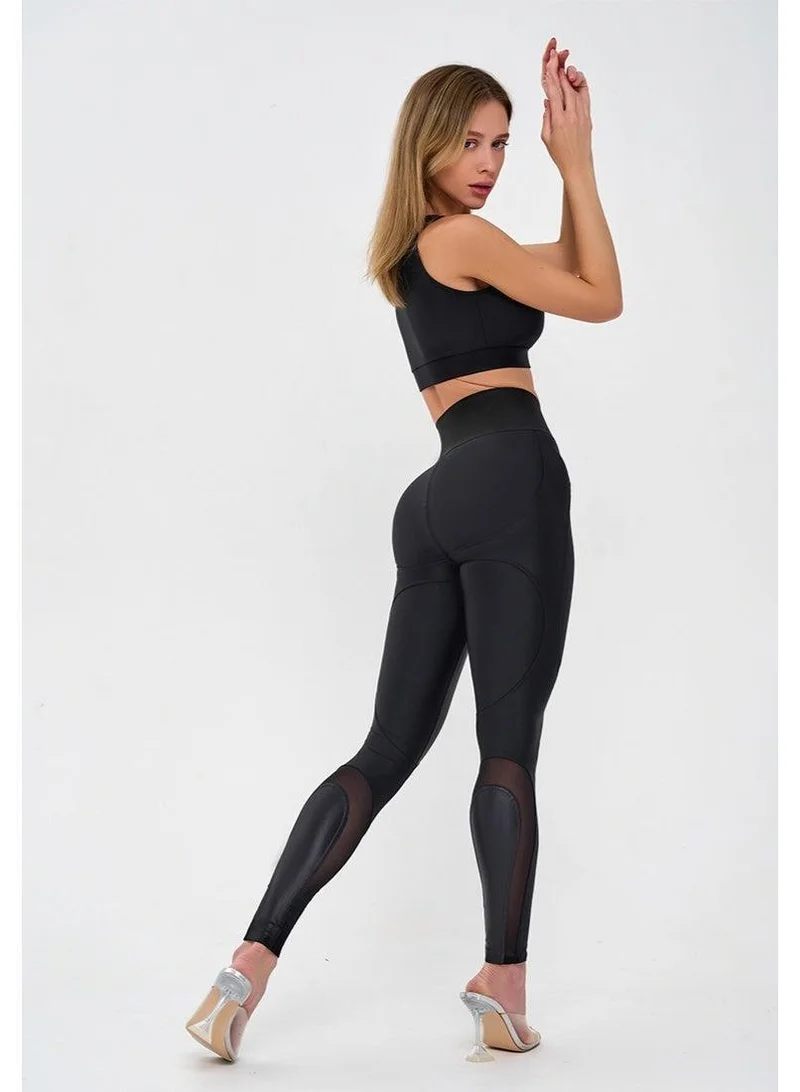 Bona Fide Dejavu Black Dejavu High Waist Tummy Control Gym Leggings for Women for Women | Best Price UAE