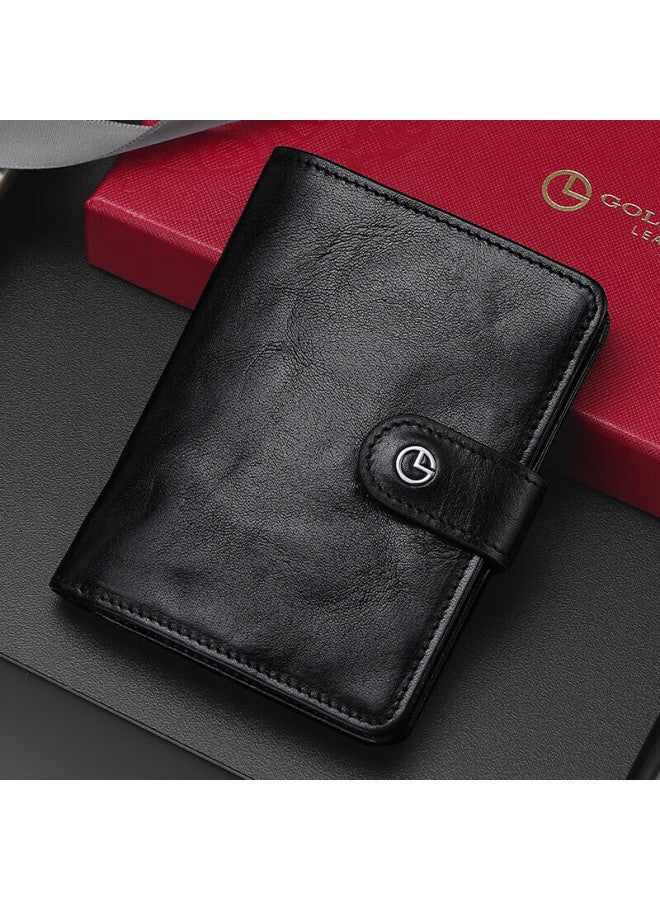Goldlion Men's Wallet, Vertical Leather Billfold With Multiple Card Slots, Gift Box, Birthday Present - Image 1