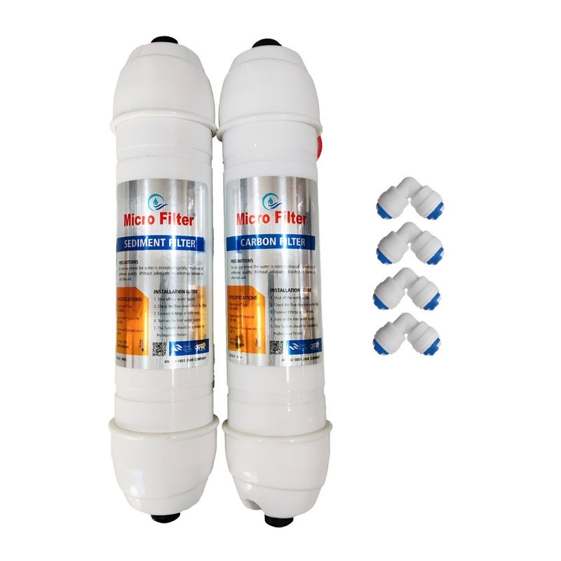 Micro Filter Carbon and Sediment Filter with 4 Elbow Compatible with All Types of Water purifiers - Image 1