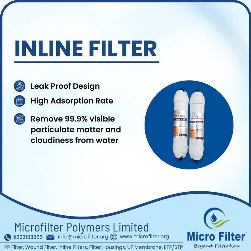 Micro Filter Carbon and Sediment Filter with 4 Elbow Compatible with All Types of Water purifiers - Image 2