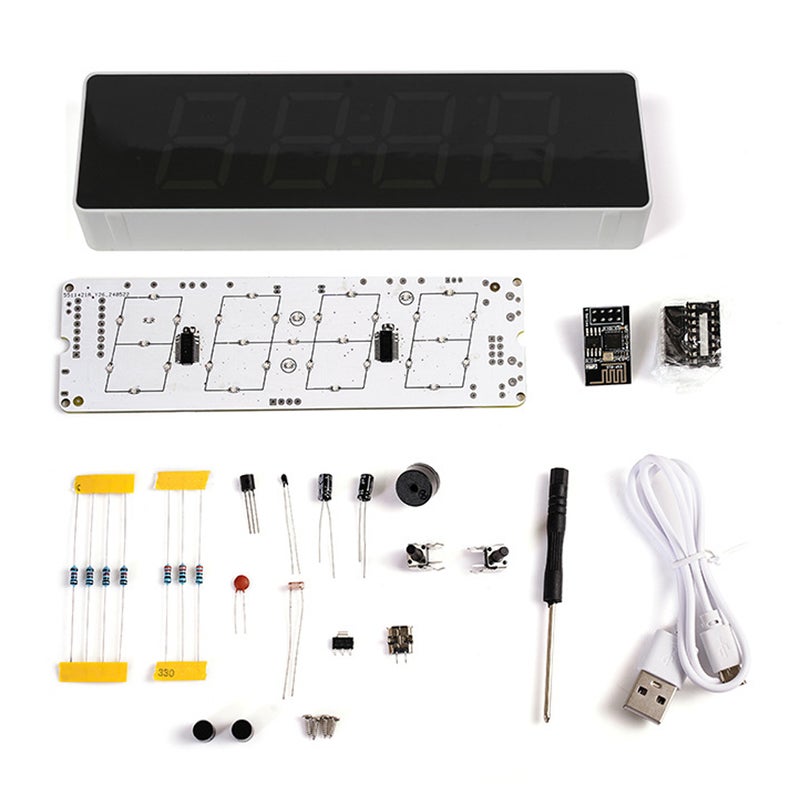 ESP8266 IoT Colorful WiFi Clock Kit Intelligent Electronic Clock DIY Welding Practice Parts Set Automatic Time Synchronization with Customizable Display and Brightness - Image 1