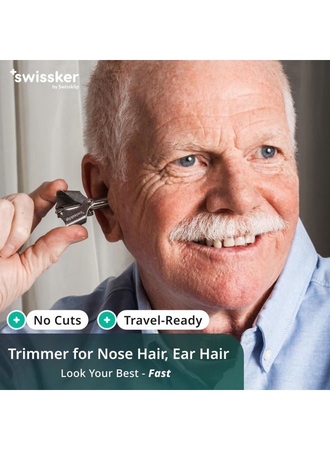Swissklip Swissker Manual Nose Hair Trimmer for Men & Women - Precision Stainless Steel Ear Hair Remover - German Designed Grooming Tool with Rounded Safety Tip - Image 5