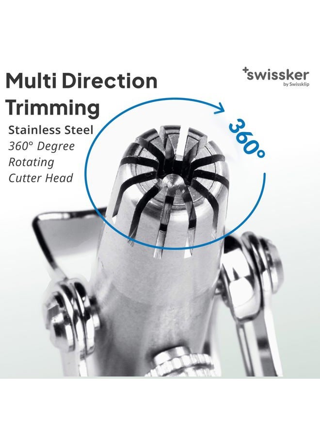 Swissklip Swissker Manual Nose Hair Trimmer for Men & Women - Precision Stainless Steel Ear Hair Remover - German Designed Grooming Tool with Rounded Safety Tip - Image 2