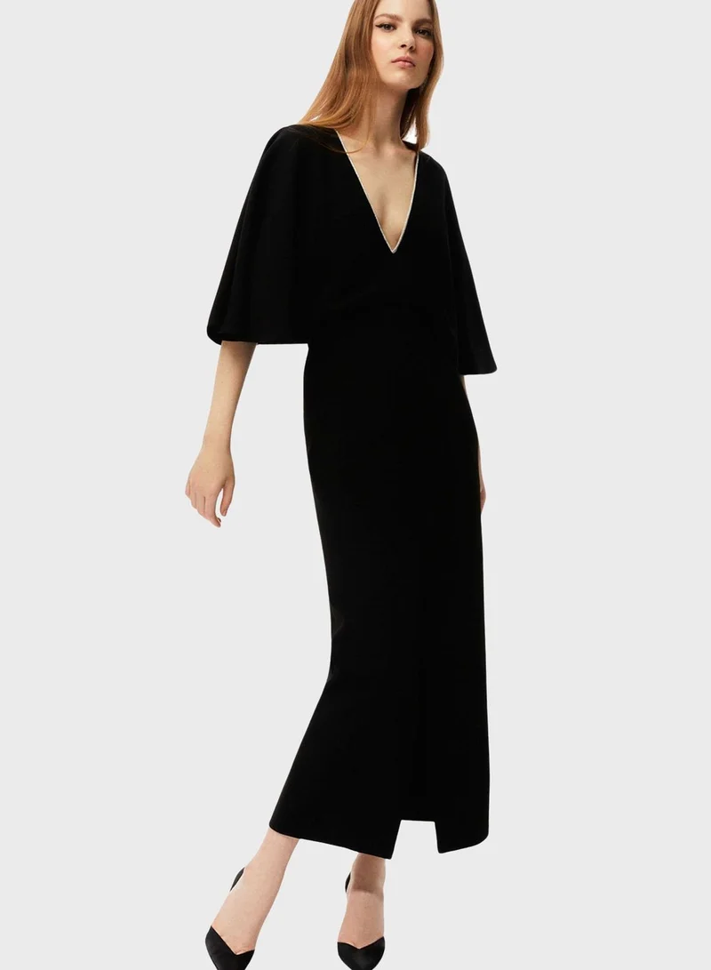 نوكتورن V-Neck Embellished Dress