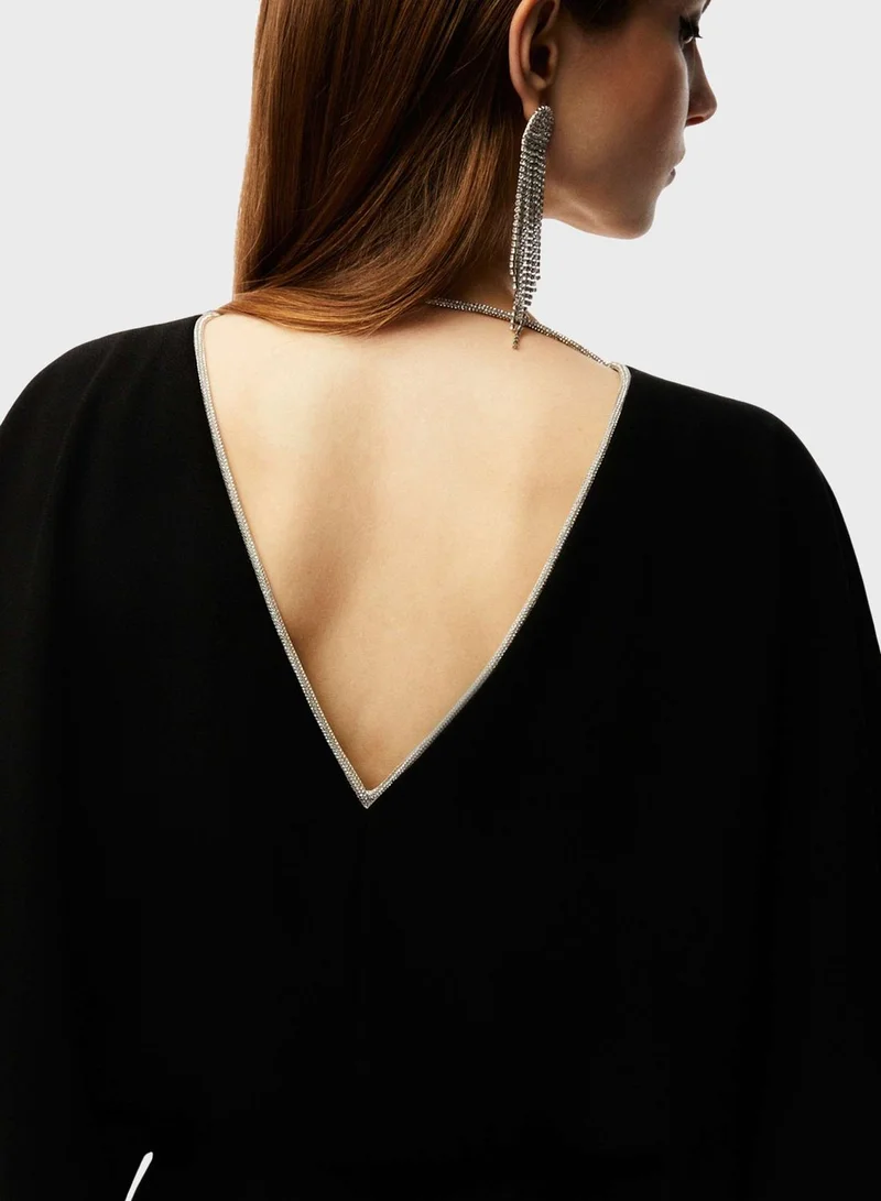 نوكتورن V-Neck Embellished Dress