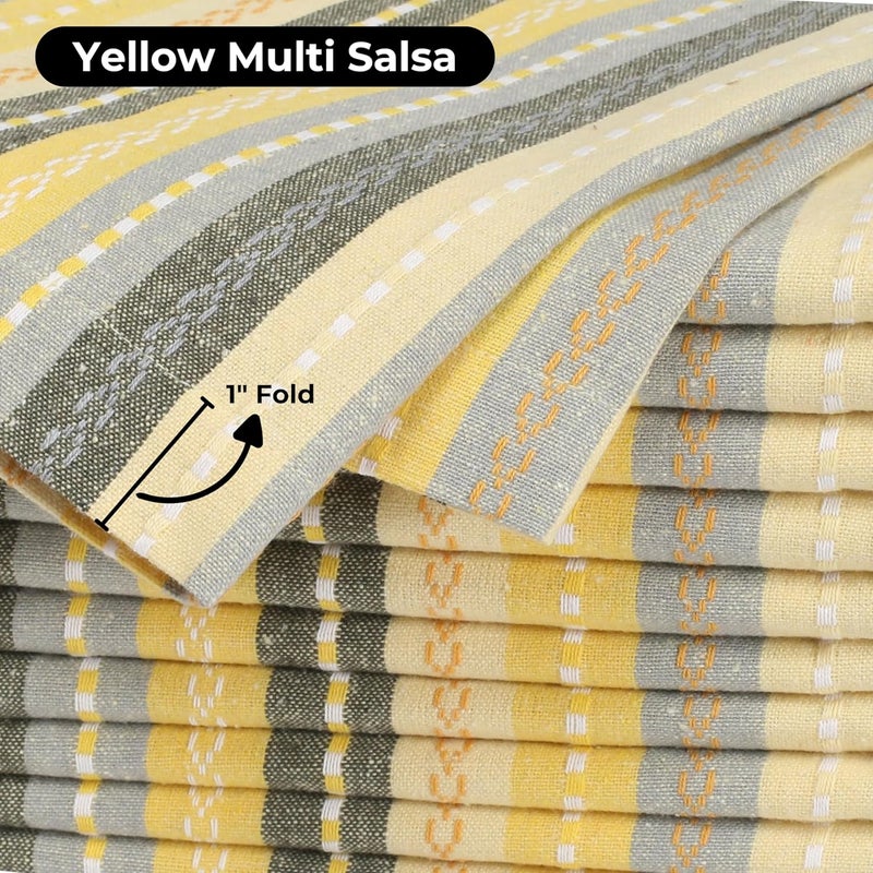 Bedding Craft Cloth Napkins Set of 12  100 Cotton Dinner Napkins 18x18 Inch  Yellow MultiColor  Machine Washable Reusable  Ideal for Weddings Parties Restaurants - Image 5
