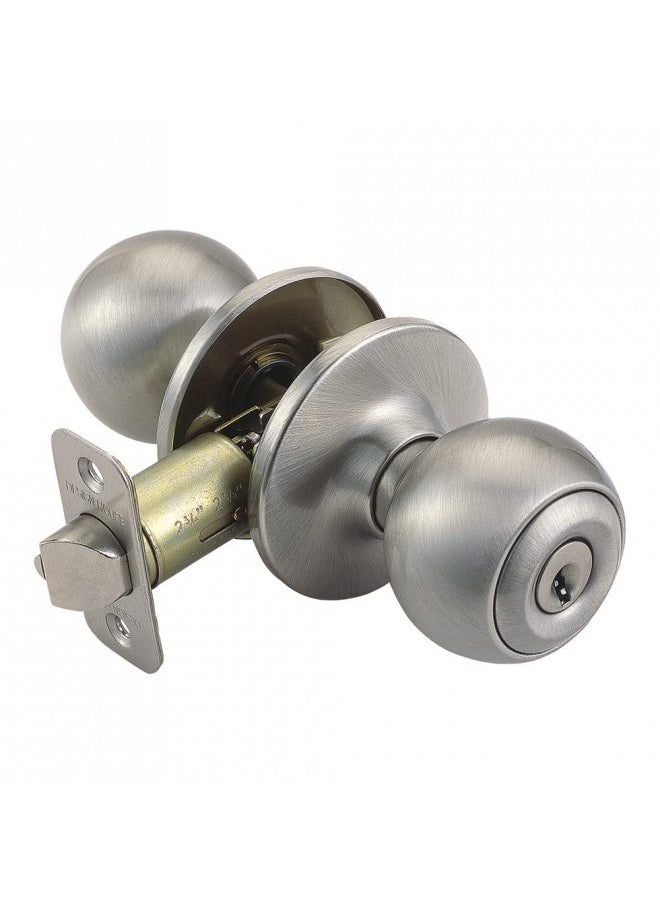 Design House Design House 781880 Ball Knob, Keyed Entry, Satin Nickel  - Image 1