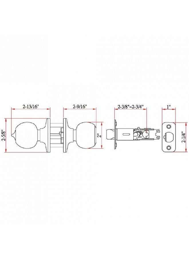 Design House Design House 781880 Ball Knob, Keyed Entry, Satin Nickel  - Image 2