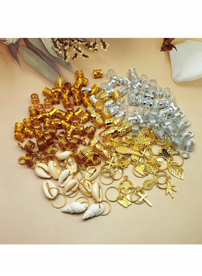 Excefore Braiding Hair Rings, Hair Jewelry for Women Braid Hair Clips Pendant Rings,  Aluminum Dreadlocks Beads, Metal Hair Accessory Hair Loops and Cuff Ornaments DIY Hair Accessories, 200 PCS  - Image 3