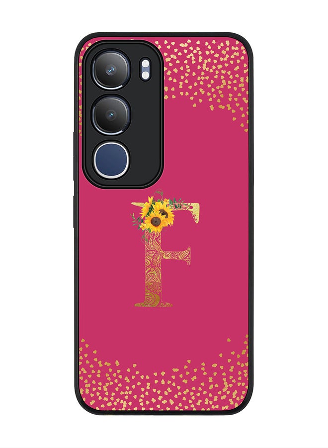 Stylizedd For vivo Y19s / Y19s Pro Case,Slim fit Camera Protection, Shockproof Thin Phone cover  - Custom Floral Monogram - F ( Deep Pink )
