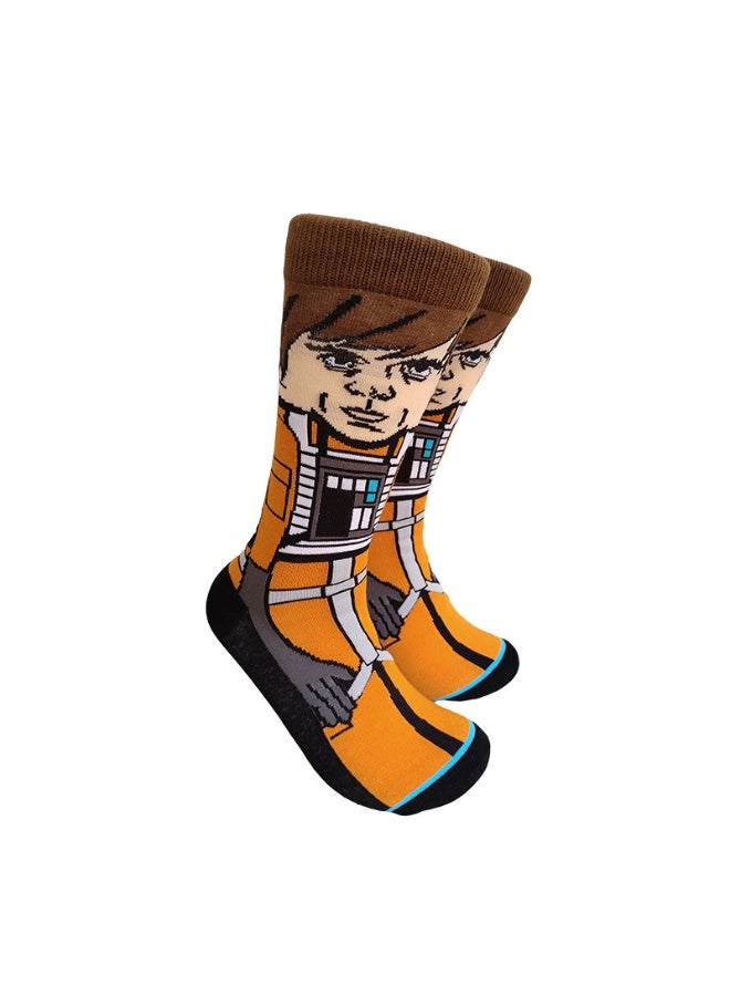 .Multicolour Novelty Anime Crew Socks, Street Fashion Trendy Cotton Blend Socks, Casual Fashion Socks for Men & Women(5P)). - Image 4
