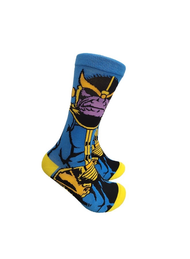 .Multicolour Novelty Anime Crew Socks, Street Fashion Trendy Cotton Blend Socks, Casual Fashion Socks for Men & Women(5P)). - Image 5