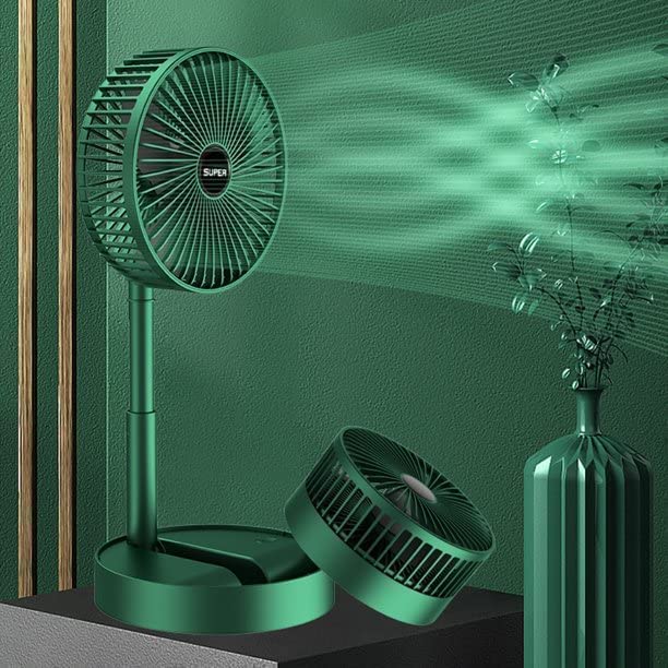 Foscadit Portable Desk FanFoldable Fan Pedestal Stand Floor Fan Adjustable Mini USB Table Fan for Home Office Desk Kitchen Green - Image 5
