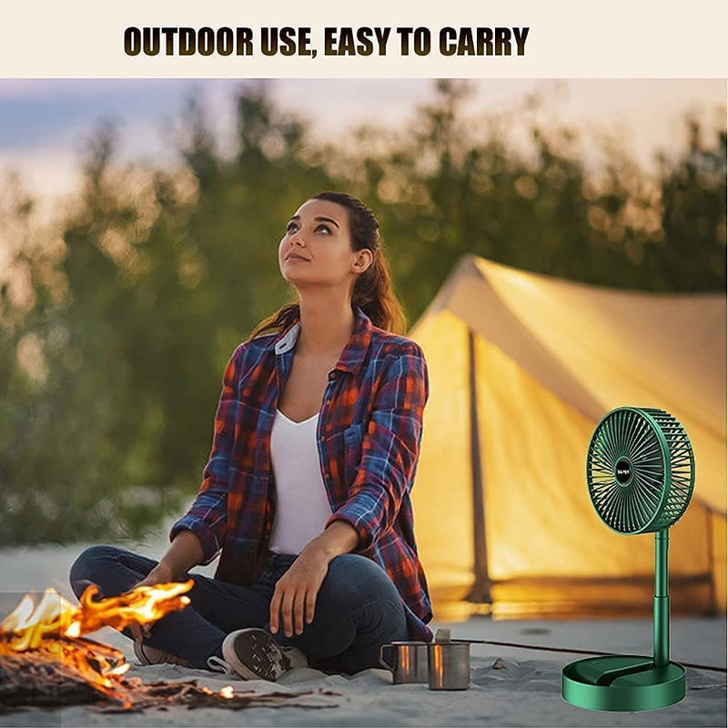 Foscadit Portable Desk FanFoldable Fan Pedestal Stand Floor Fan Adjustable Mini USB Table Fan for Home Office Desk Kitchen Green - Image 3