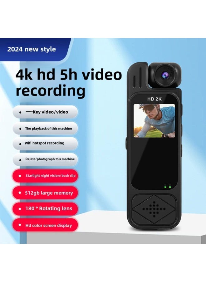 Small Camera With Screen Pocket Portable Recorder Back Clip Camera HD Infrared Night Vision Portable Law Enforcement Instrument-Color:1080p General Clear Recorder With Screen