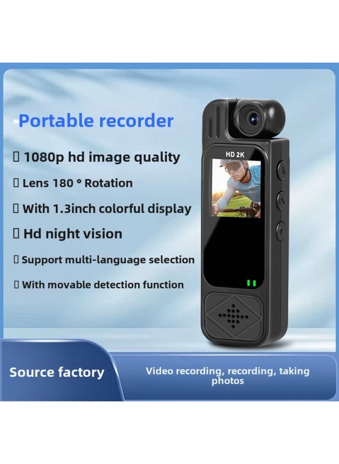 Small Camera With Screen Pocket Portable Recorder Back Clip Camera HD Infrared Night Vision Portable Law Enforcement Instrument-Color:1080p General Clear Recorder With Screen