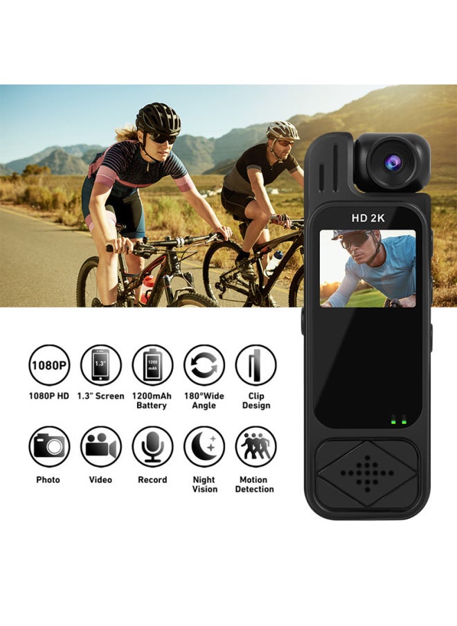Small Camera With Screen Pocket Portable Recorder Back Clip Camera HD Infrared Night Vision Portable Law Enforcement Instrument-Color:1080p General Clear Recorder With Screen
