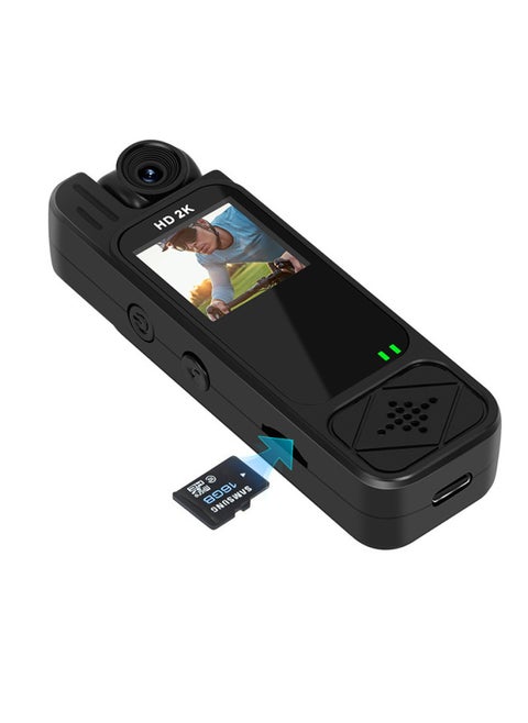 Small Camera With Screen Pocket Portable Recorder Back Clip Camera HD Infrared Night Vision Portable Law Enforcement Instrument-Color:1080p General Clear Recorder With Screen