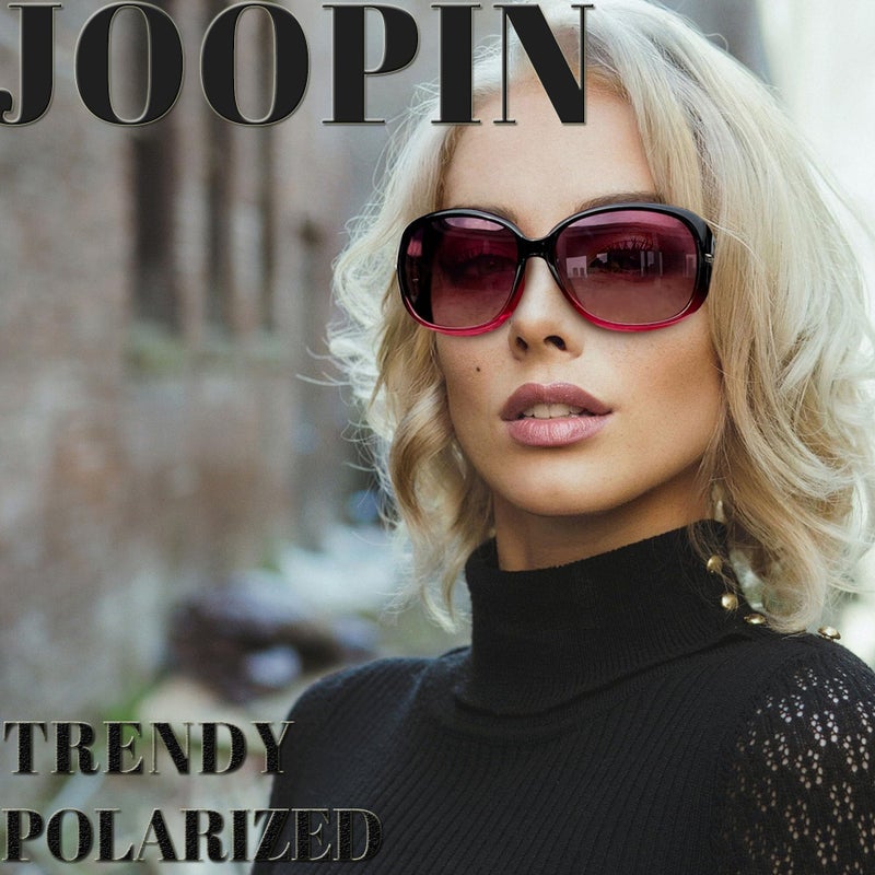 Joopin نظارات شمسية كبيرة للنساء من جووبين، نظارات شمسية بنفسجية متدرجة كبيرة، حماية من الأشعة فوق البنفسجية، نظارات مستطيلة كبيرة مزينة بالأحجار الكريمة، نظارات عصرية للسيدات - Image 3