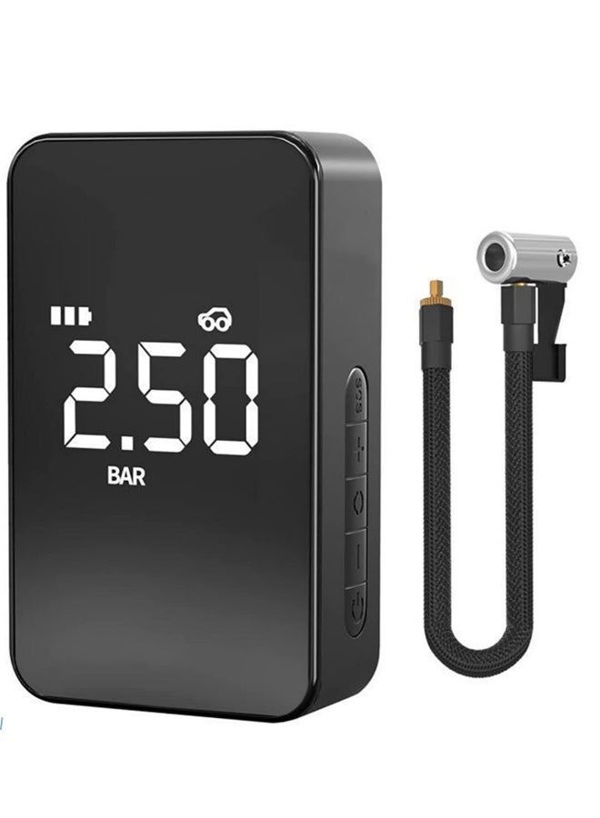 Tire Inflator Portable Air Compressor, Digital Display Tires Inflatable Air Compressor, Type-C Charging, Led Light and Accurate Pressure Readings for Bicycle, E-Bike, Car, Motorbike, ball - Image 1