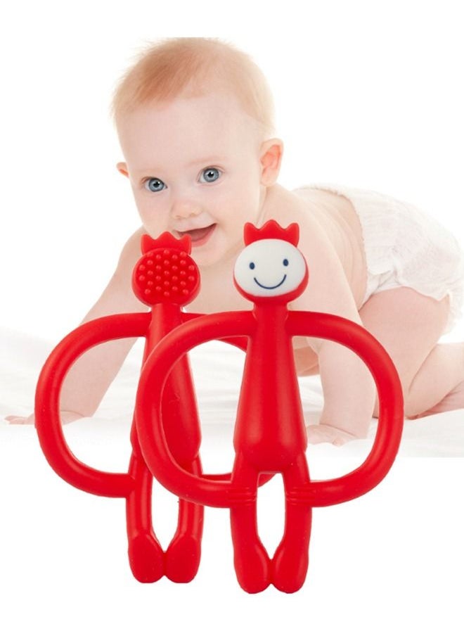Generic - Monkey Shaped Teether Toy Red 11 x 8cm - Image 1