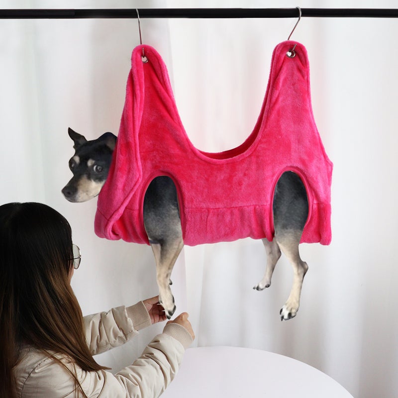 Dog Cat Hammock Pet Nail Clipper Pet Trim Grooming Hammock Tool Thickening Source Manufacturer M double layer thick pink - Image 2