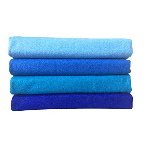 flic-flac 4pcs Thick 1.4mm Soft Felt Fabric Sheet Assorted Color Felt Pack DIY Craft Sewing Squares Nonwoven Patchwork (92x90cm Blue) - Image 4
