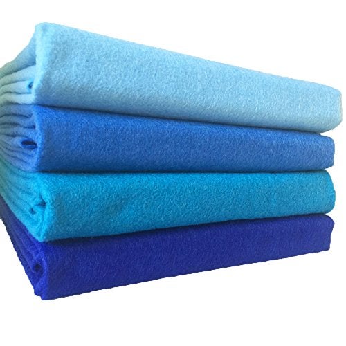 flic-flac 4pcs Thick 1.4mm Soft Felt Fabric Sheet Assorted Color Felt Pack DIY Craft Sewing Squares Nonwoven Patchwork (92x90cm Blue) - Image 5