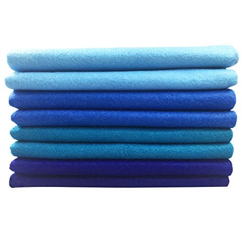 flic-flac 4pcs Thick 1.4mm Soft Felt Fabric Sheet Assorted Color Felt Pack DIY Craft Sewing Squares Nonwoven Patchwork (92x90cm Blue) - Image 2