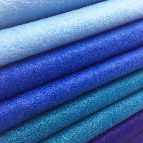 flic-flac 4pcs Thick 1.4mm Soft Felt Fabric Sheet Assorted Color Felt Pack DIY Craft Sewing Squares Nonwoven Patchwork (92x90cm Blue) - Image 3
